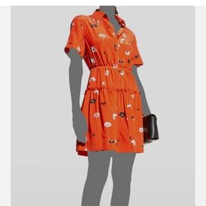 Jason Wu Orange Floral Dress sz 12 NWOT